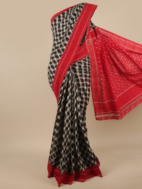 

Pothys Black & Maroon Pure Cotton Saree