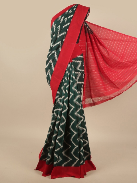 

Pothys Green & Red Pure Cotton Saree