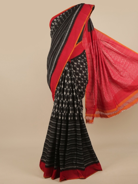 

Pothys Black & Red Pure Cotton Pochampally Saree