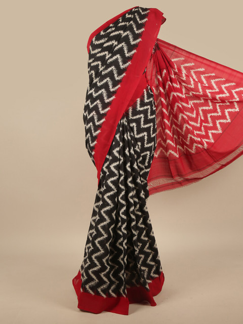 

Pothys Black & Red Pure Cotton Saree