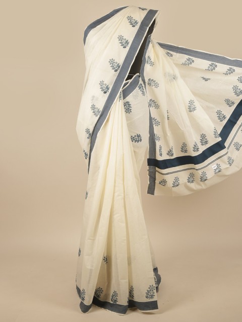 

Pothys Off White & Grey Ethnic Motifs Saree