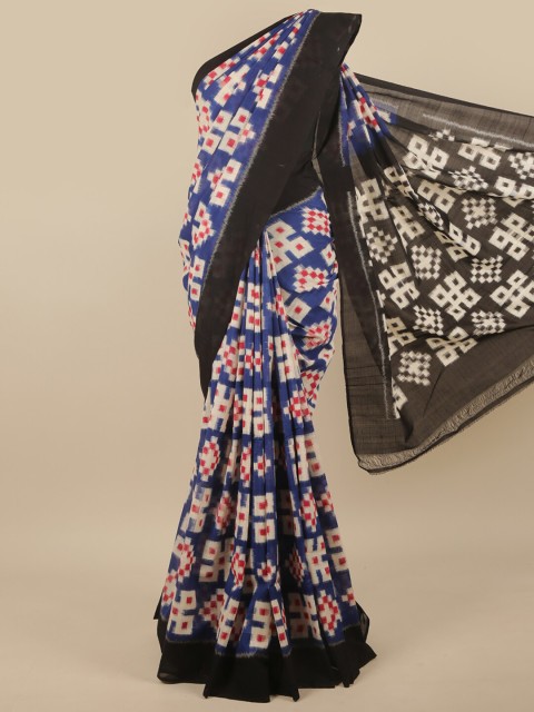 

Pothys Blue & Red Pure Pochampalli Cotton Saree