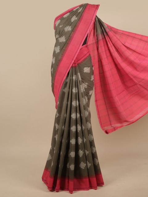 

Pothys Grey & Pink Pure Cotton Saree