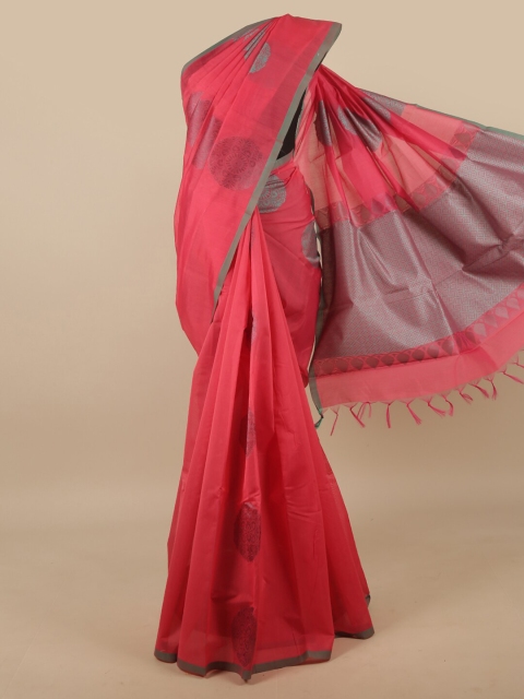 

Pothys Pink & Green Ethnic Motifs Silk Cotton Saree