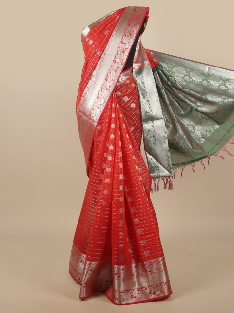 

Pothys Red & Green Ethnic Motifs Silk Cotton Saree