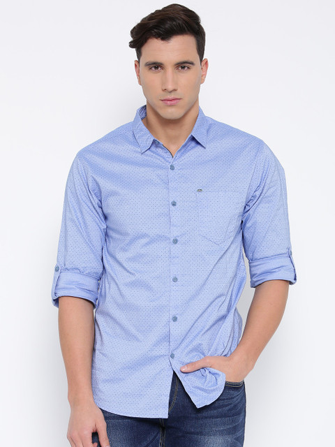 

SPYKAR Men Blue Printed Casual Shirt