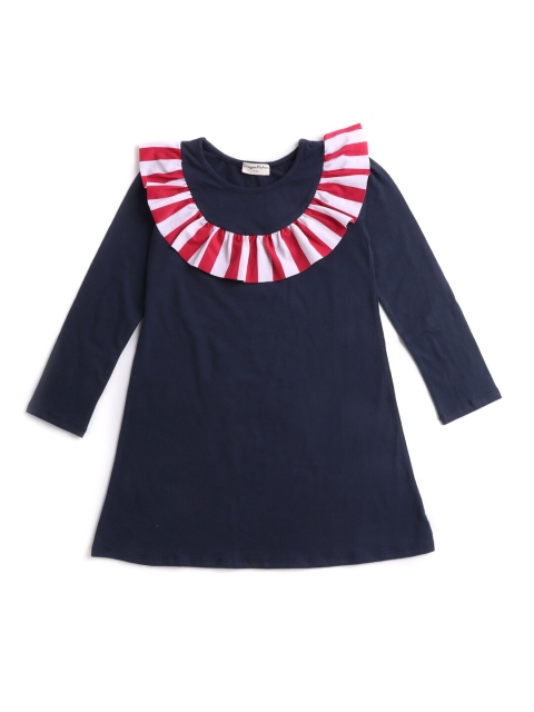 

Hopscotch Girls Navy Blue & Red A-Line Dress