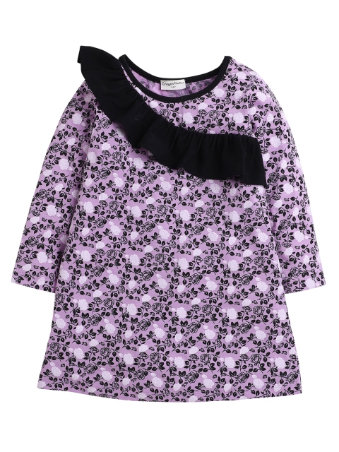 

Hopscotch Girls Purple Floral A-Line Dress