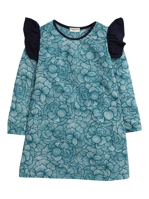 

Hopscotch Green Floral Chiffon A-Line Dress