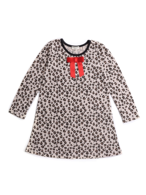 

Hopscotch Brown & Brown Leopard Print A-Line Dress