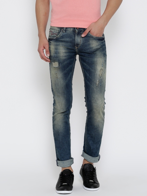 

SPYKAR Men Blue Skinny Fit Low-Rise Mildly Distressed Jeans