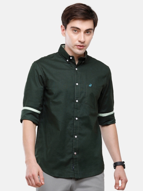 

Double Two Men Green Smart Slim Fit Casual Shirt