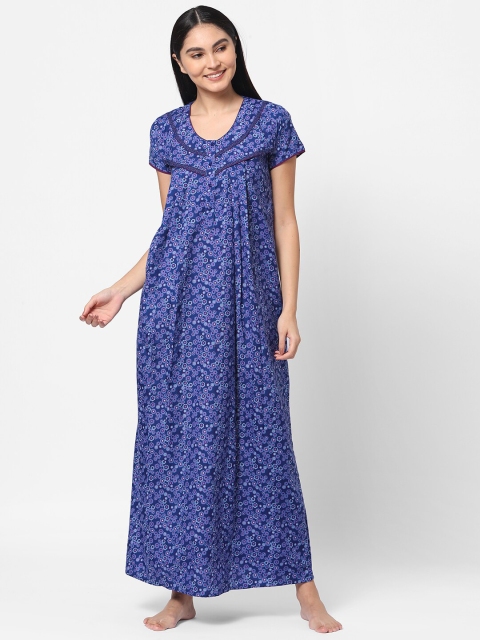 

Sweet Dreams Blue Printed Maxi Nightdress