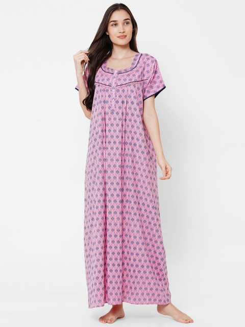 

Sweet Dreams Purple Printed Maxi Nightdress