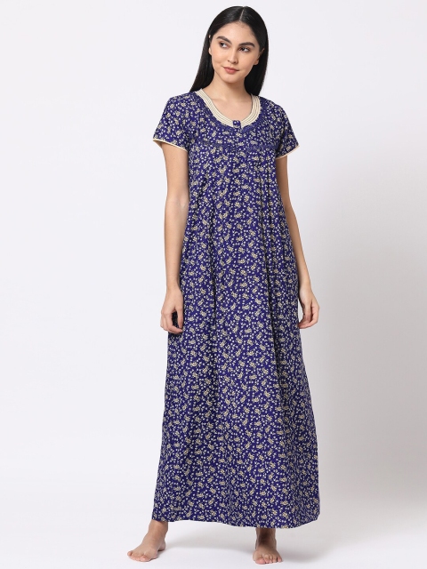 

Sweet Dreams Blue Printed Maxi Nightdress