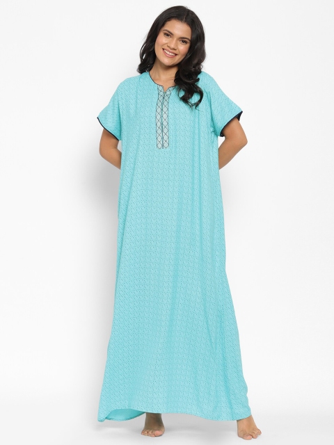 

Sweet Dreams Blue Printed Maxi Nightdress