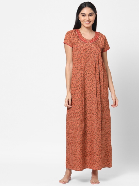 

Sweet Dreams Brown Printed Maxi Nightdress