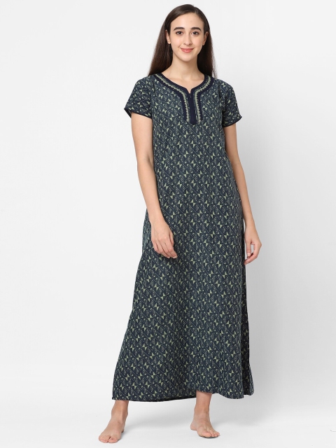 

Sweet Dreams Blue Printed Maxi Nightdress