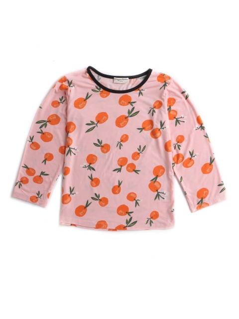 

Hopscotch Girls Pink Printed T-shirt