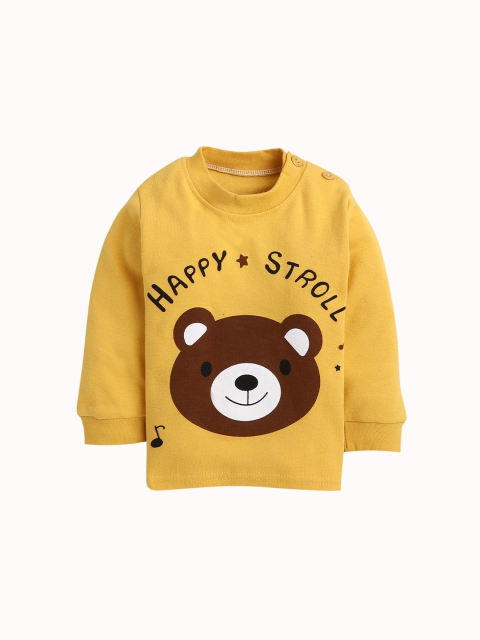

Hopscotch Boys Yellow & Brown Printed T-shirt
