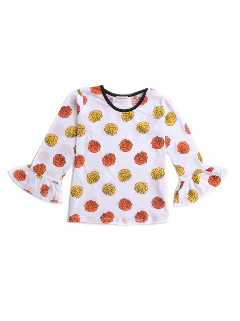 

Hopscotch Off White & Red Floral Printed Pure cotton Top