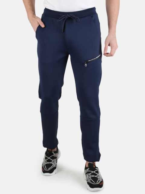 

Monte Carlo Men Navy Blue Solid Cotton Track Pants