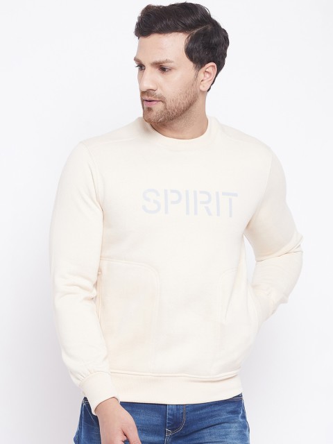 

Spirit Men Cream-Coloured Printed Sweatshirt