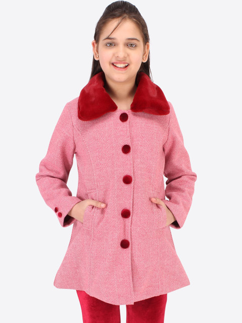 

CUTECUMBER Girls Maroon Longline Tailored Jacket