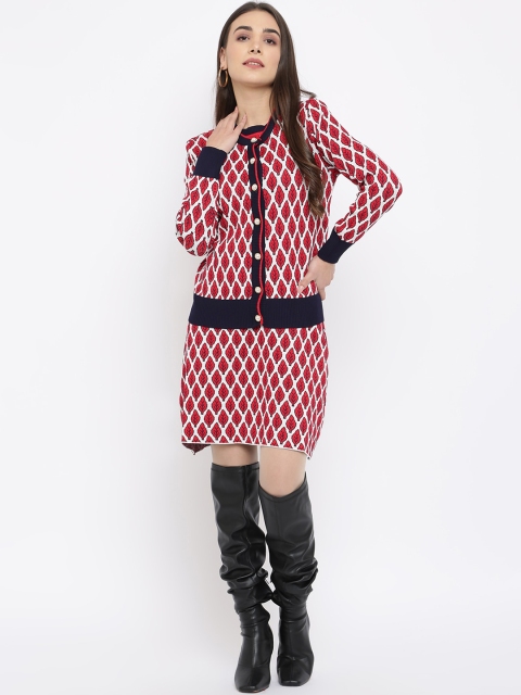 

iki chic Red & White A-Line Dress