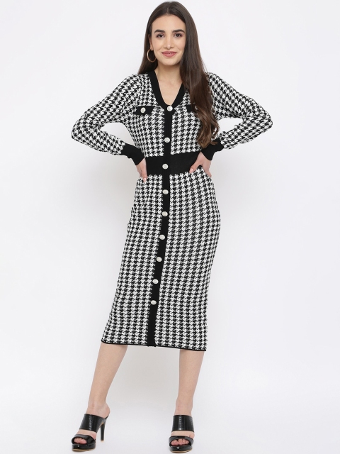 

iki chic Black & White A-Line Midi Dress