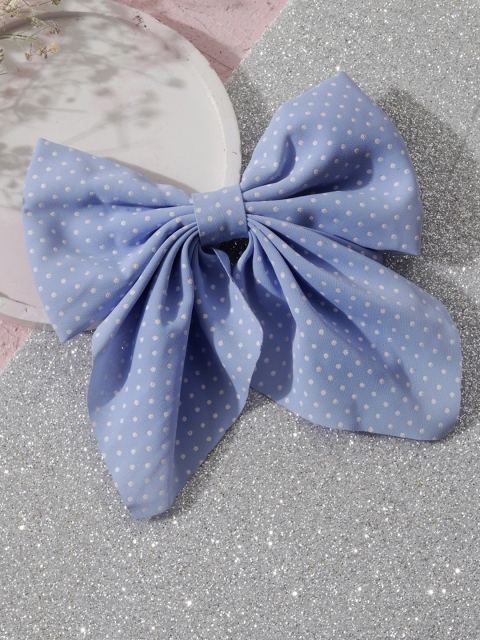 

Toniq Kids Girls Blue & White Polka Dot Printed Bow Hair Clip