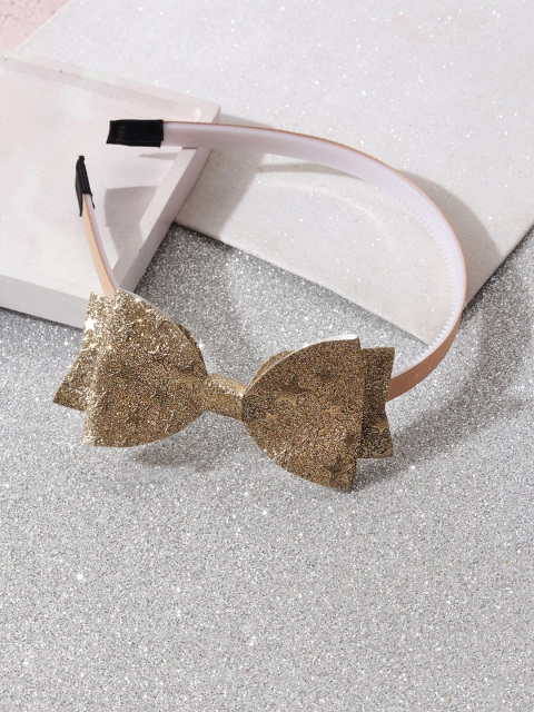 

Toniq Kids Girls Gold-Toned Embellished Bow Hairband