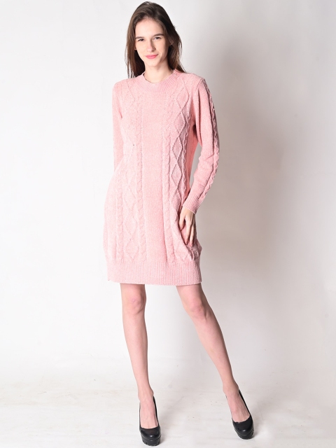 

NoBarr Pink Solid A-Line Dress