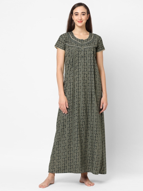 

Sweet Dreams Green Printed Maxi Nightdress