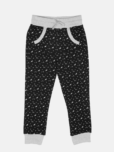 

United Colors of Benetton Boys Black Bird Print Track Pants