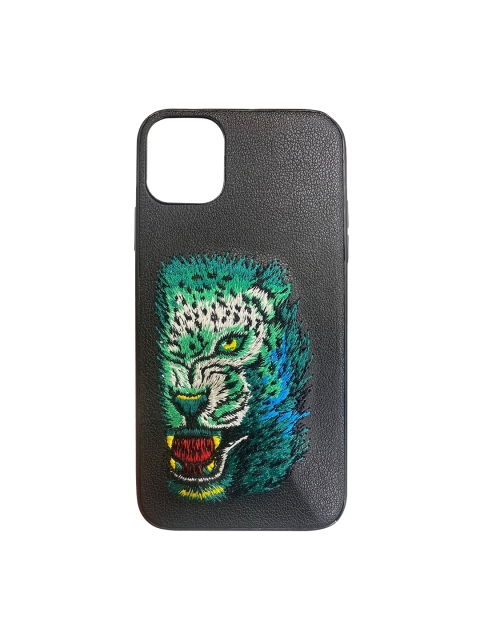 

TREEMODA Black & Green Leopard Leather iPhone 11 Pro Back Case