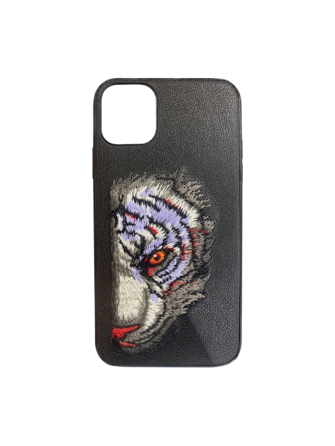 

TREEMODA Black & Blue White Tiger Leather Apple iPhone 13 Mini Back Case