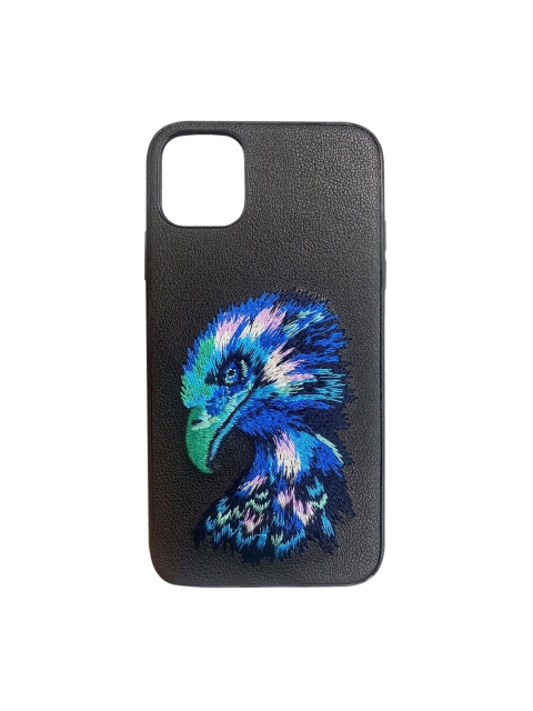 

TREEMODA Black & Blue Printed Leather iPhone 11 Pro Back Case