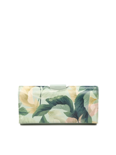 

Ted Baker Women Green Floral Printed Leather Envelope