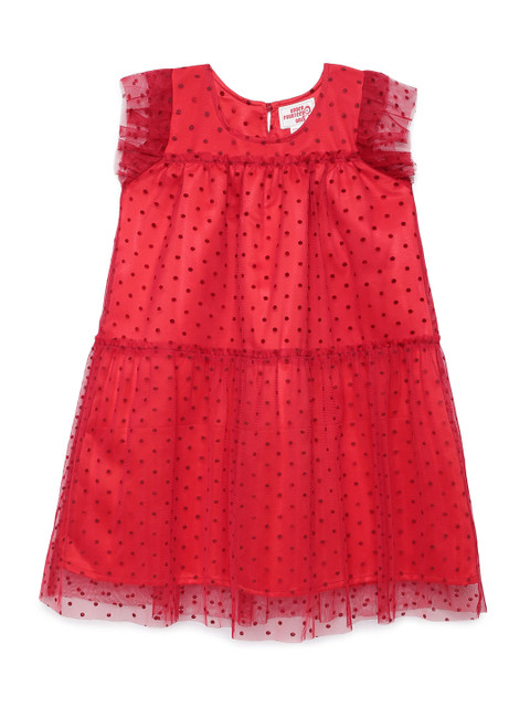 

UNDER FOURTEEN ONLY Red Net A-Line Dress