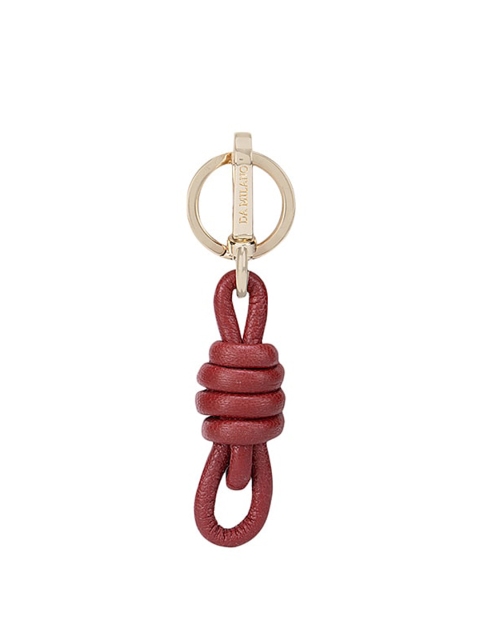 

Da Milano Red Solid Leather Key Chain