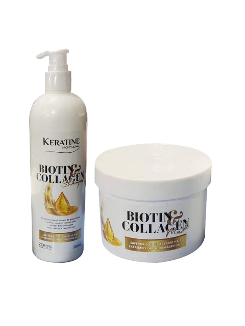 

KERATINE PROFESSIONAL White Volumizing Biotin & Collagen Shampoo & Mask Set
