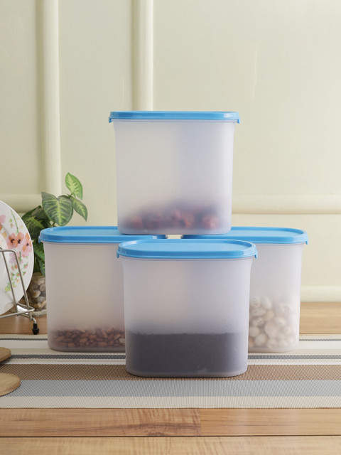 

POLYSET Set Of 4 Storage Containers, Transparent