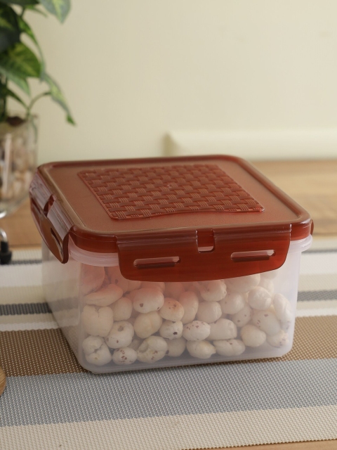 

POLYSET Transparent & Brown Plastic Storage Container 1340ML
