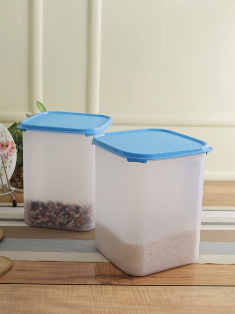 

POLYSET Blue Pack of 2 Magic Seal Square Container With Lid