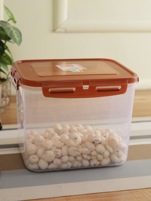 

POLYSET Transparent & Brown Solid Plastic Canister