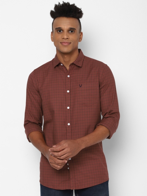 

Allen Solly Sport Men Maroon Micro Checks Checked Casual Shirt