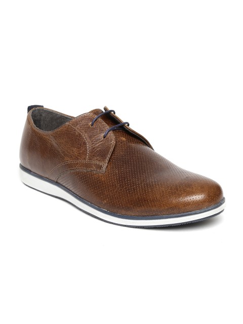 

Red Tape Men Brown Perforated Leather Casual Shoes