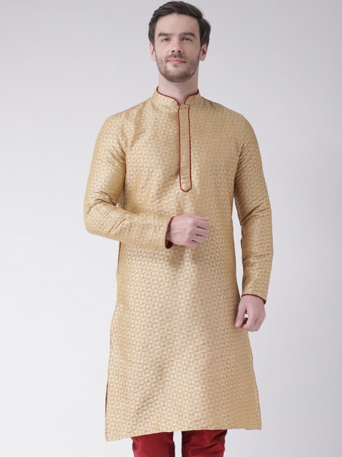 

DEYANN Men Cream-Coloured Kurta with Churidar