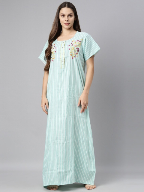

GOLDSTROMS Green Embroidered Maxi Nightdress
